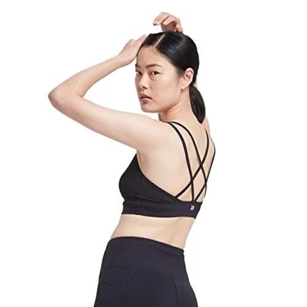 All In Motion Black Strappy Low Support Sports Bra M